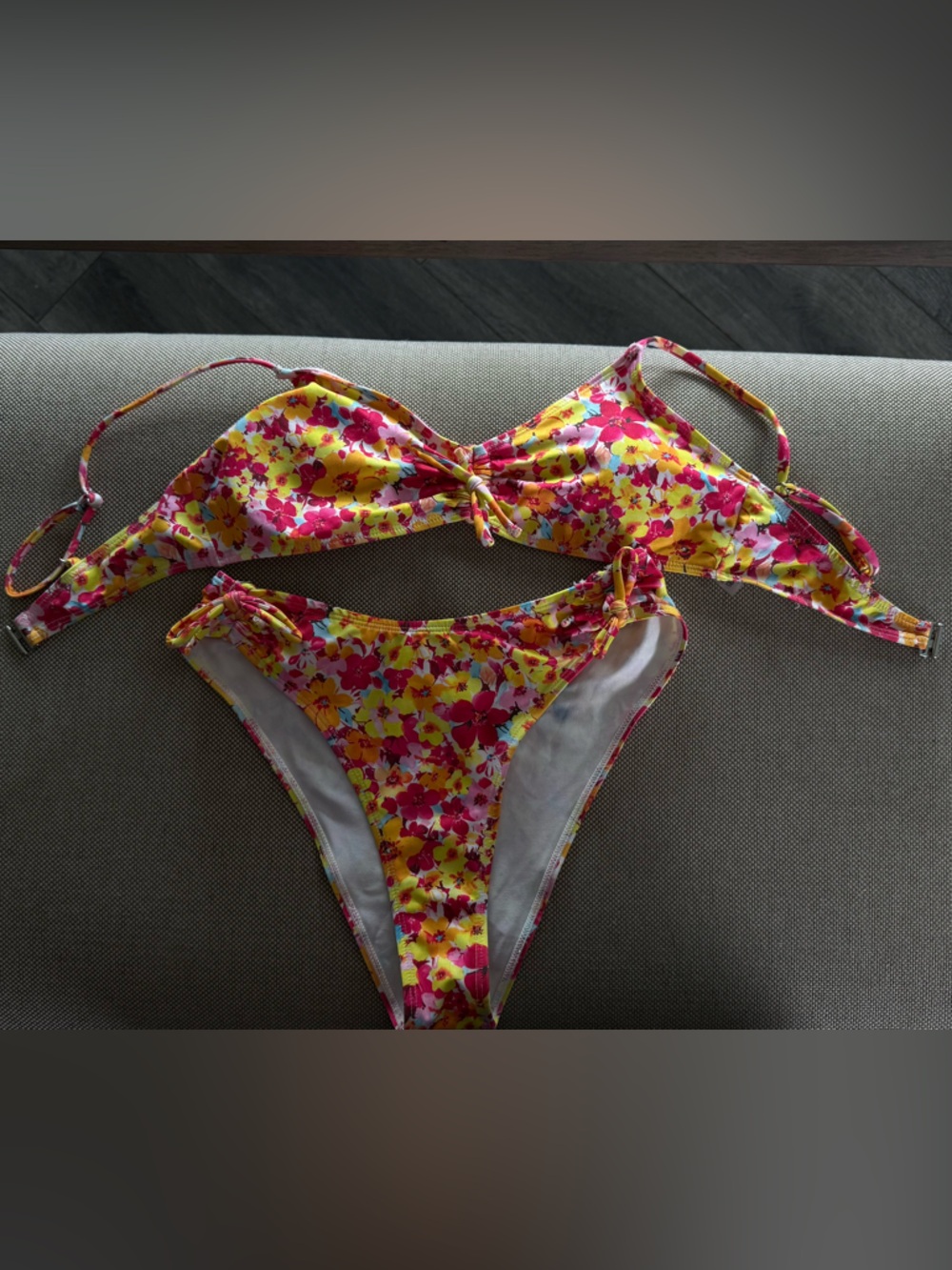 Floral Yellow & Pink Bikini Two-Piece